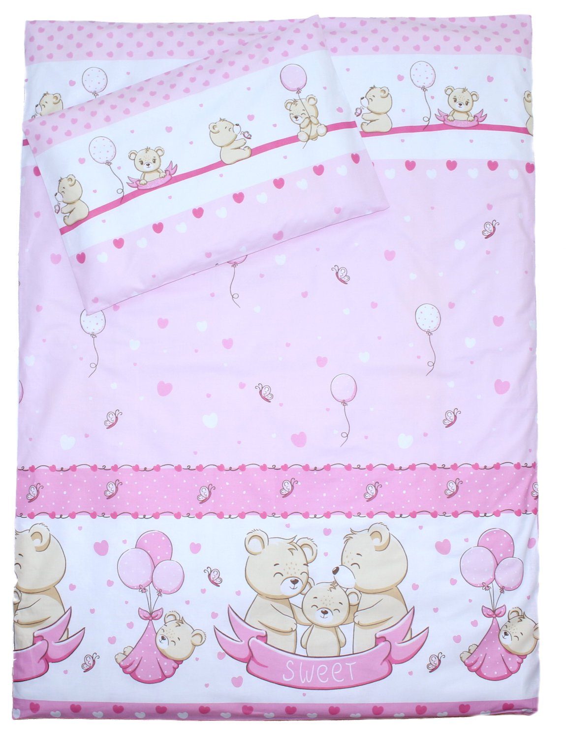 Babybettwäsche 2 teilige Baby Kinder Bettwäsche 100% Baumwolle 100x135 cm