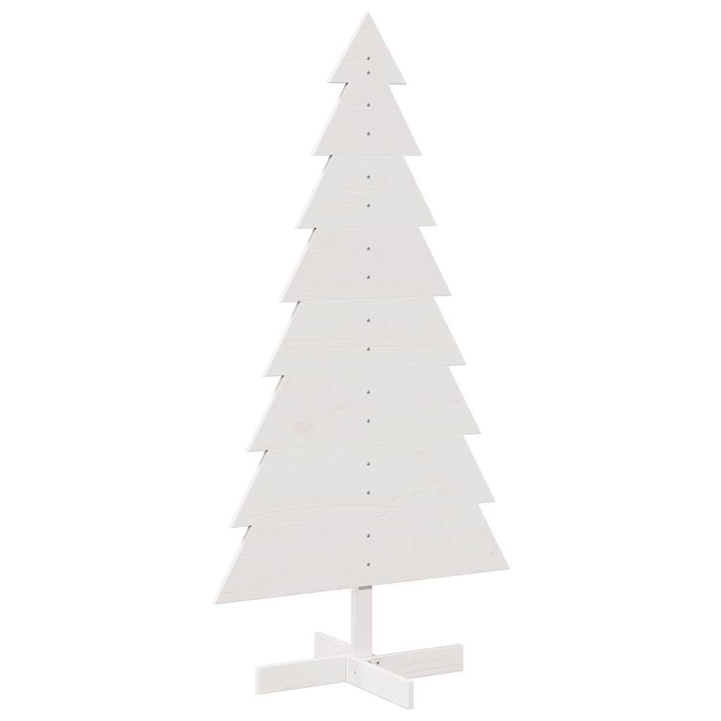 vidaXL Künstlicher Weihnachtsbaum Weihnachtsbaum zum Schmücken Weiß 150 cm Massivholz Kiefer