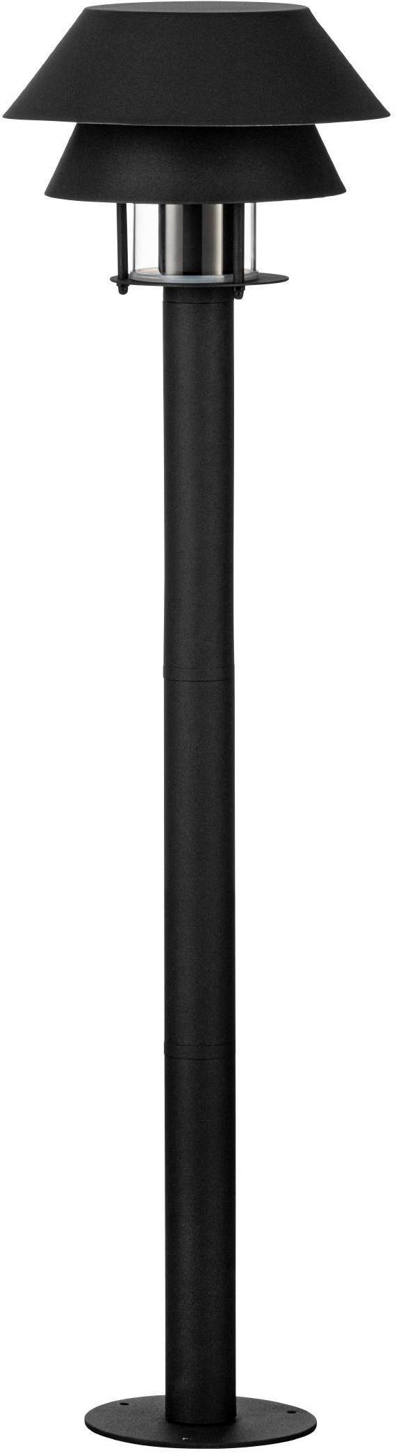 EGLO LED Außen-Stehlampe Chappera Stehlampe, Außenleuchte aus Metall und Glas, E27, IP65, Lampe, ohne Leuchtmittel, Stehleuchte - H80 x Ø22 cm - schwarz, weiß - 1X40W exkl.