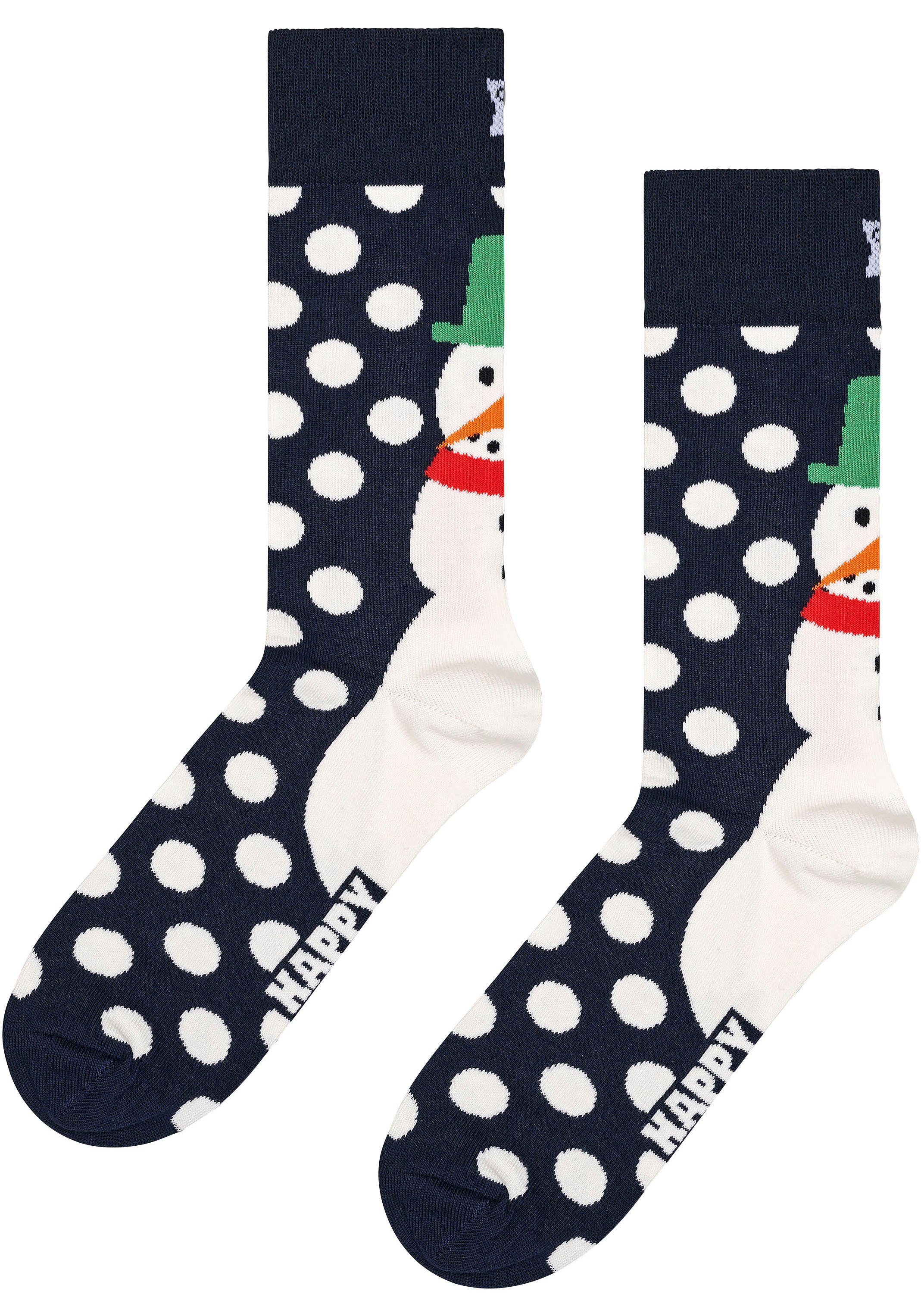 Socks Gift 2 Box Snowman Snowman (3-Paar) Socken Happy