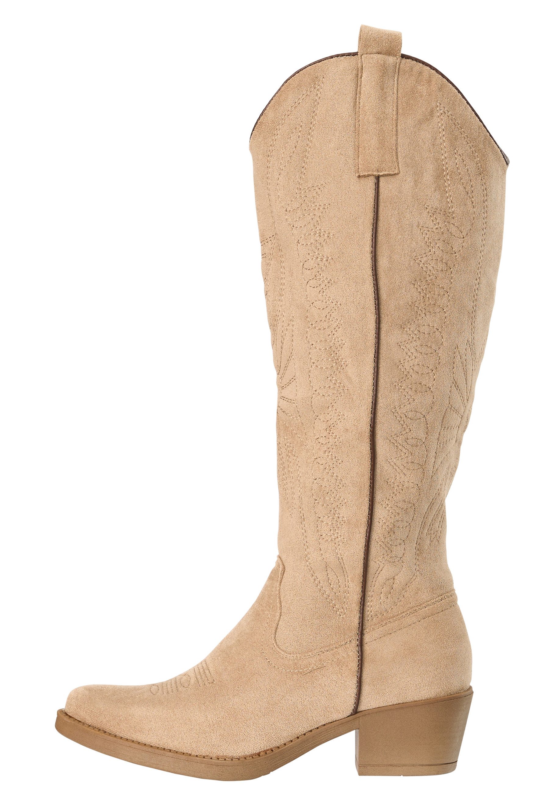 Salinyang Western Boots Damen kniehoch mit modernem Cowboy Look Stiefel