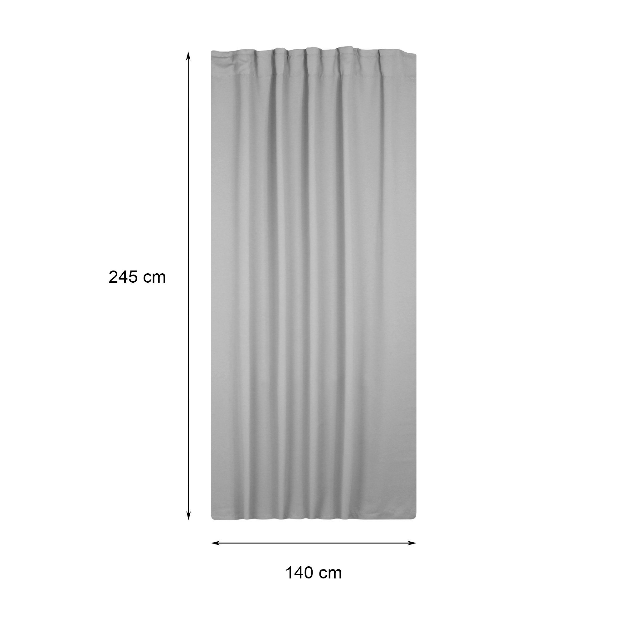Haus und Deko Verdunkelungsvorhang Verdunklungsgardine Blackout Kräuselband Vorhang blickdicht 135 x 245 (1 St), Kräuselband, abdunkelnd, Polyester