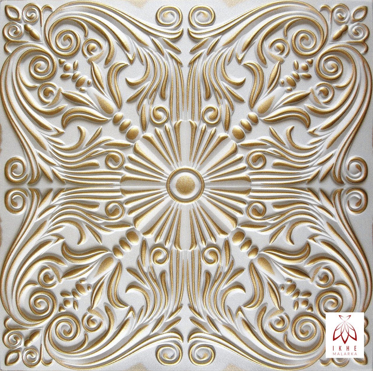 IKHEMalarka 3D Wandpaneel aus Polystyrol Styropor XPS, BxL: 50,00x50,00 cm, 0,25 qm, Paneelen für Wand & Decken 50x50cm