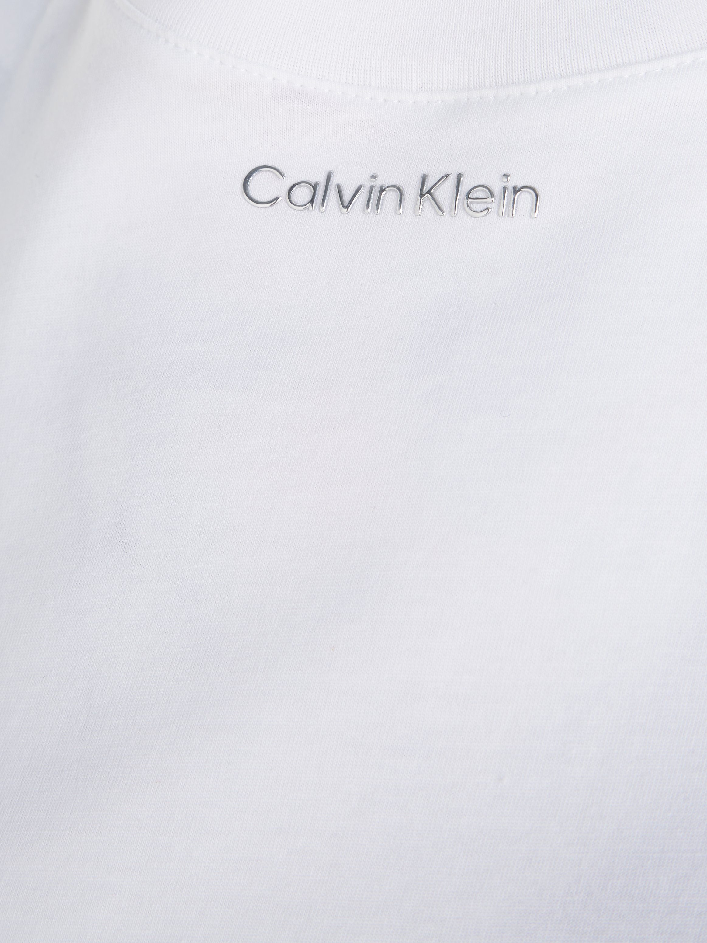 MICRO T-Shirt Calvin T White METALLIC Bright LOGO Klein SHIRT