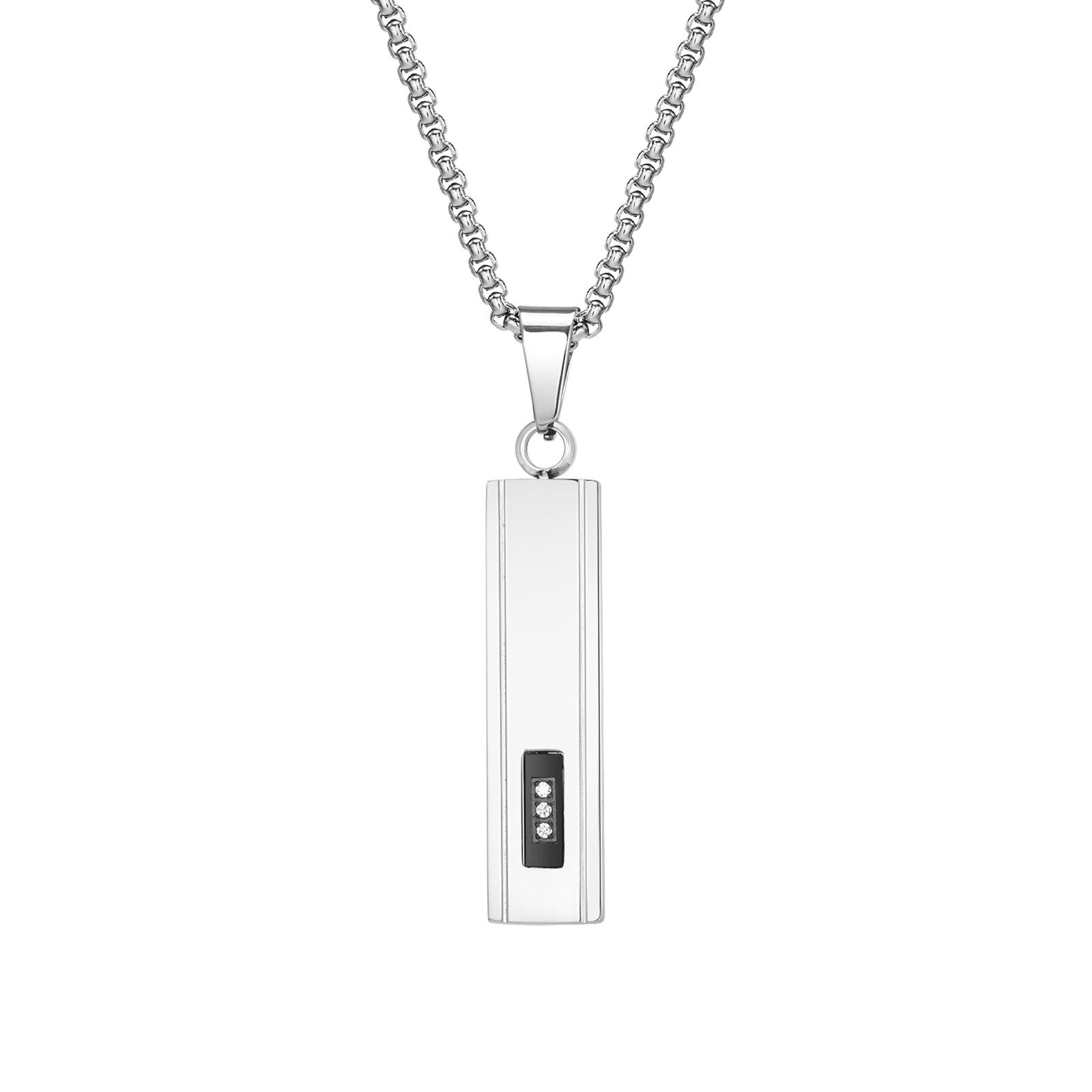 KARMA Edelstahlkette mit Anhänger Herren Silber günstig online kaufen