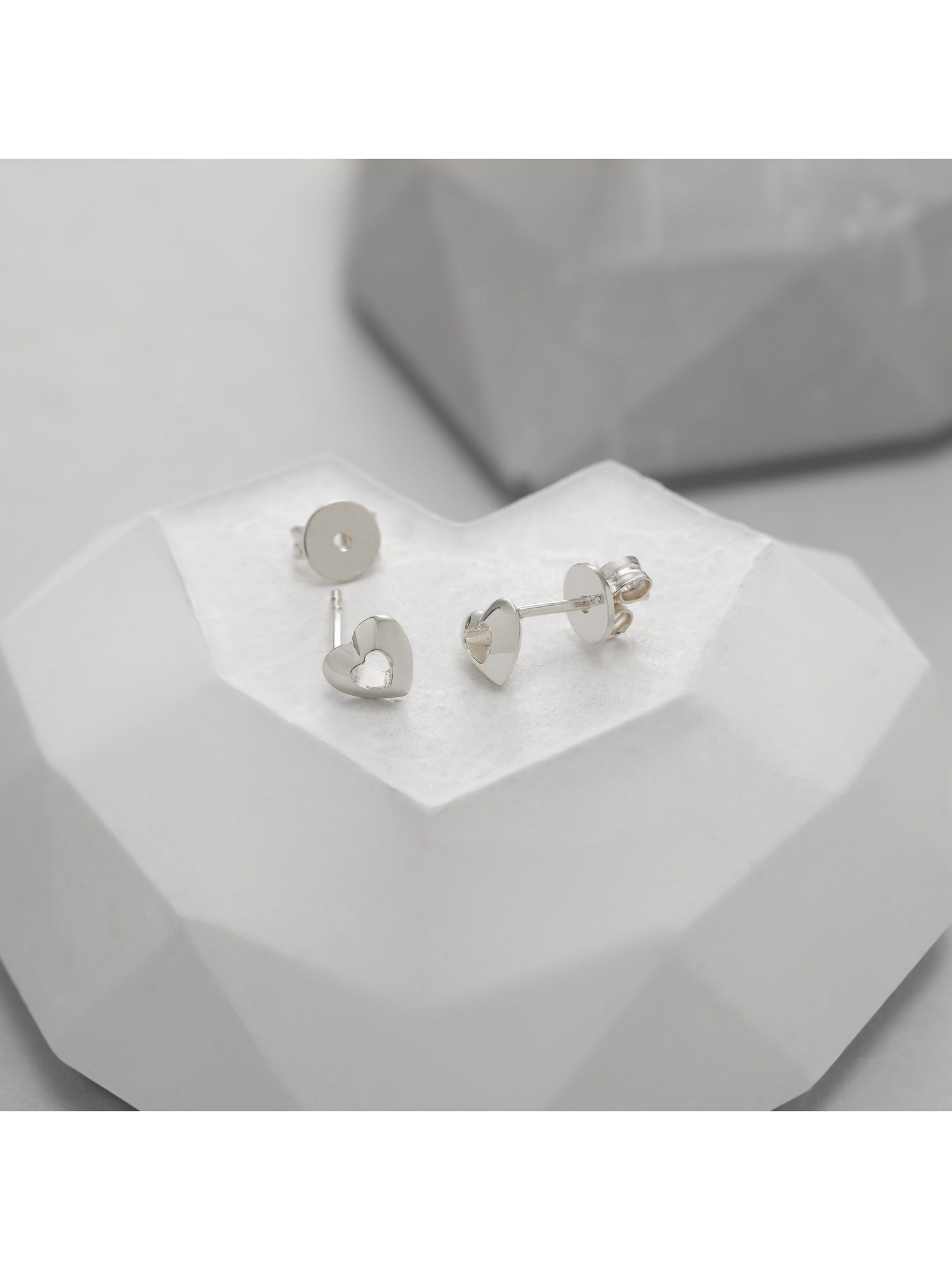JETTE Paar Ohrstecker JETTE Damen-Ohrstecker 925er Silber, recycelt Herz, D günstig online kaufen