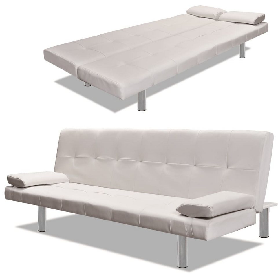 vidaXL Schlafsofa »vidaXL Ecksofabett Schlafsofa Sofa Stoff 218 x 155 x 69 cm Weiß/Schwarz und Grau«
