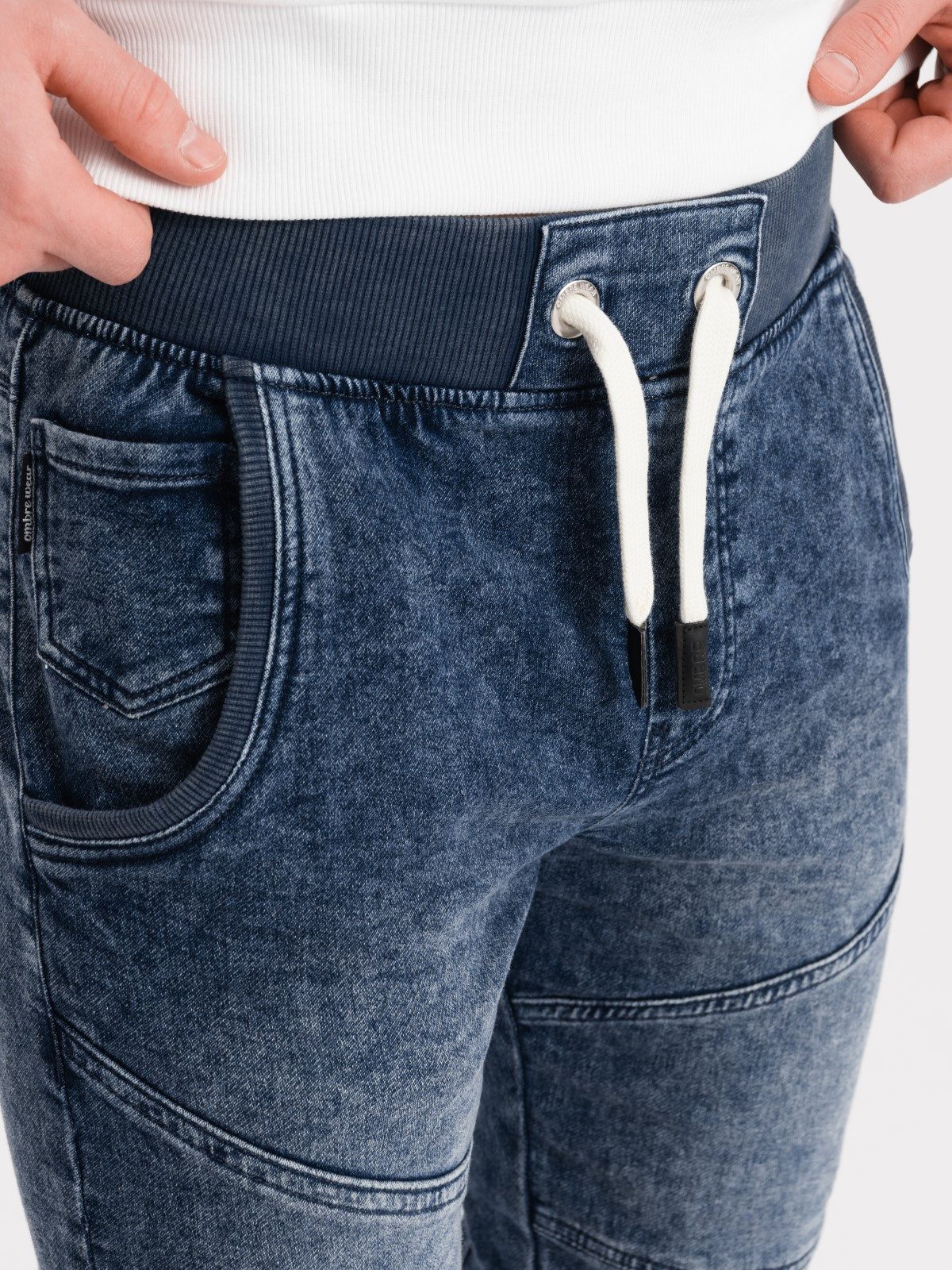 OMBRE Jeggings Marmorierte Herrenhose Jeggings mit Nähten