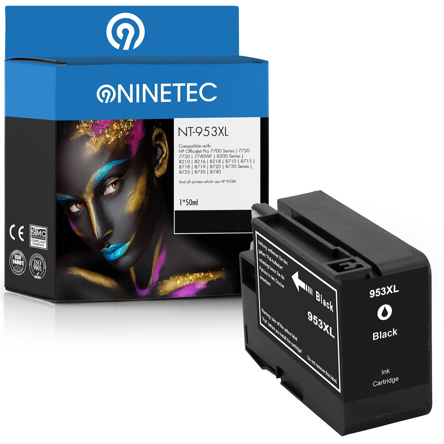 ersetzt NINETEC Tintenpatrone XL HP 953XL Black 953