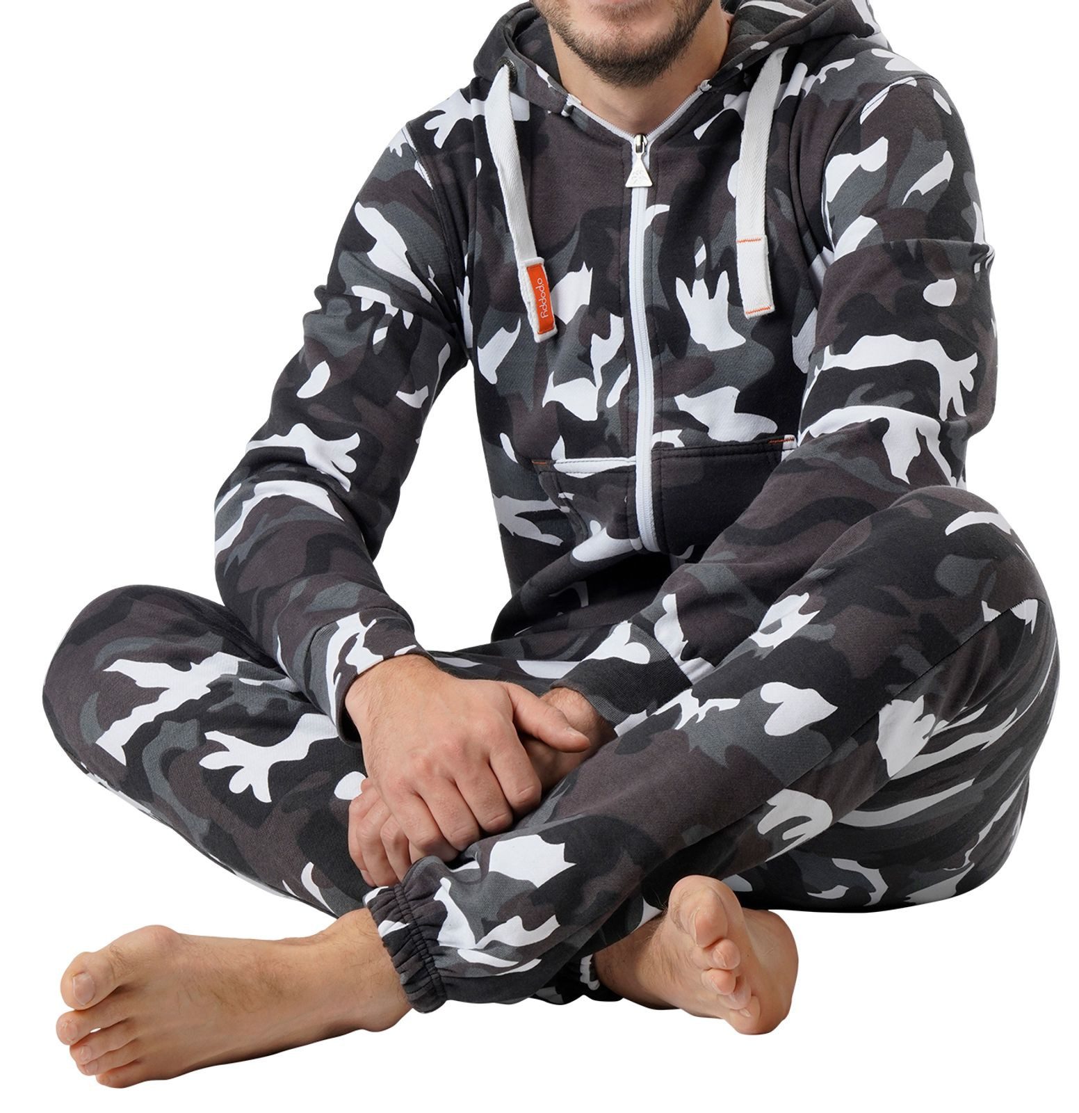 O'Poppy Jumpsuit Herren camo urban grey (1-tlg) mit Kapuze und Eingriffstaschen