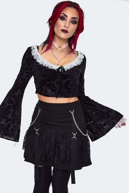 Jawbreaker A-Linien-Rock Lace Frill Skirt Gothic Victorian Spitze mit Ketten