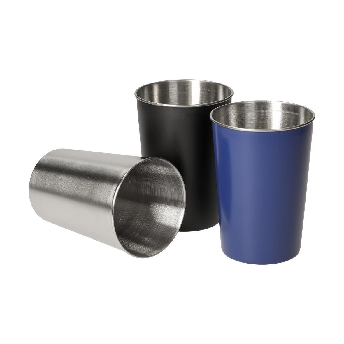 elasto Becher 270 ml Trinkbecher aus Edelstahl langlebiger Wasserbecher Outdoor, Campingbecher, Outdoorzubehör, Adevnture Must Have, Stappelbar, Robust