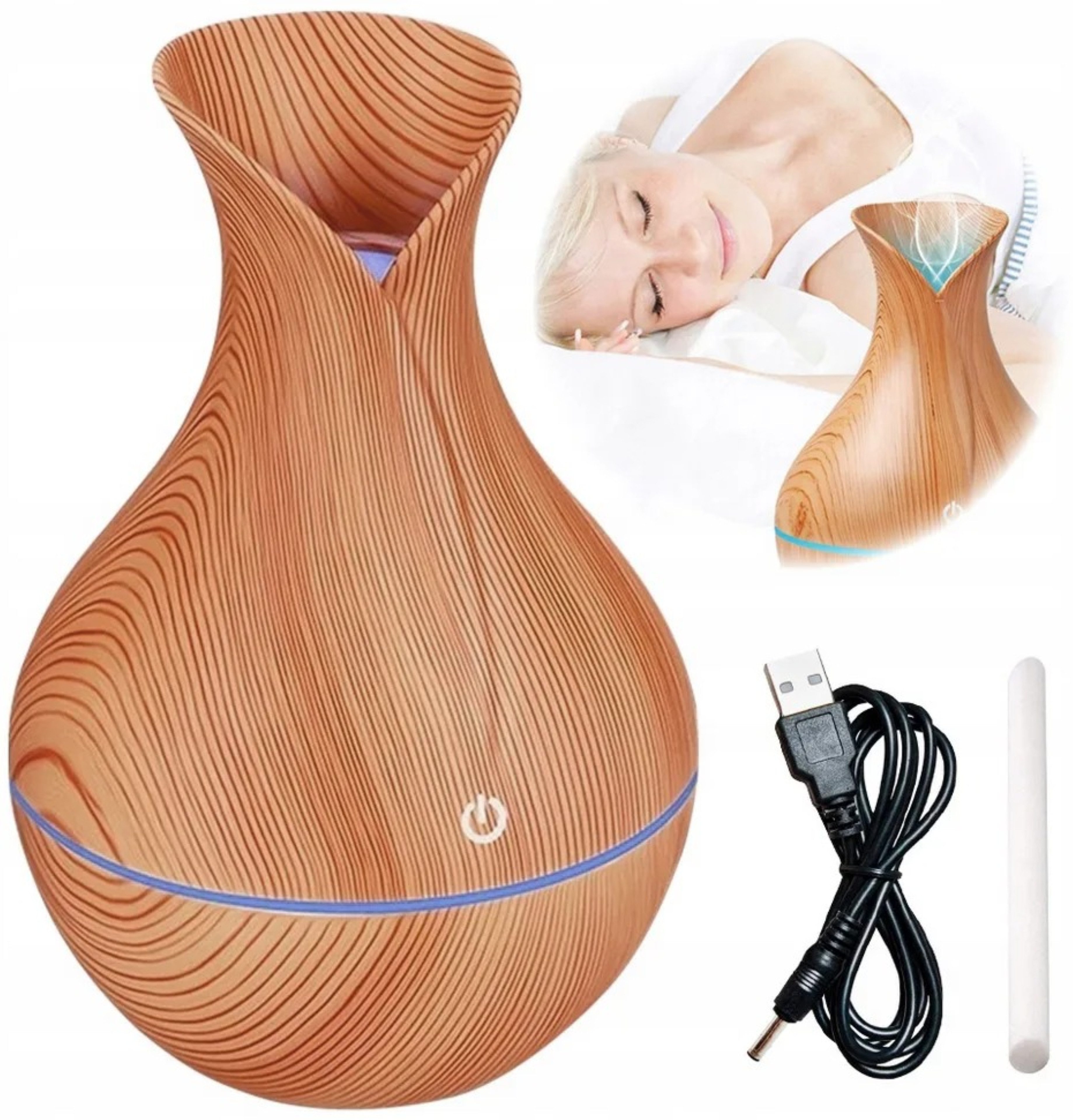 HURTNET Diffuser Ultraschall Luftbefeuchter Diffusor Holzoptik LED Aromathe günstig online kaufen