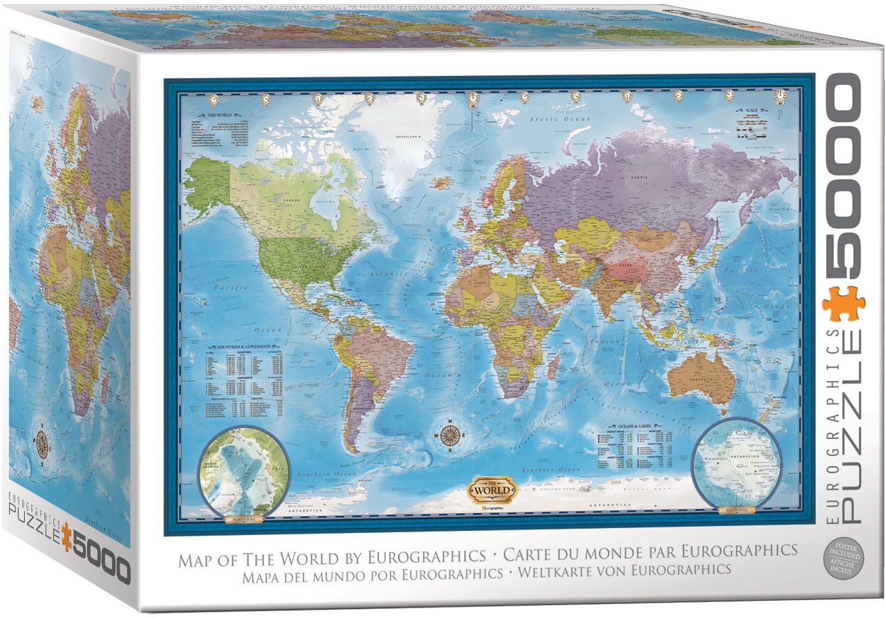 Puzzle 5000 Teile Puzzle World Map Weltkarte, Puzzleteile