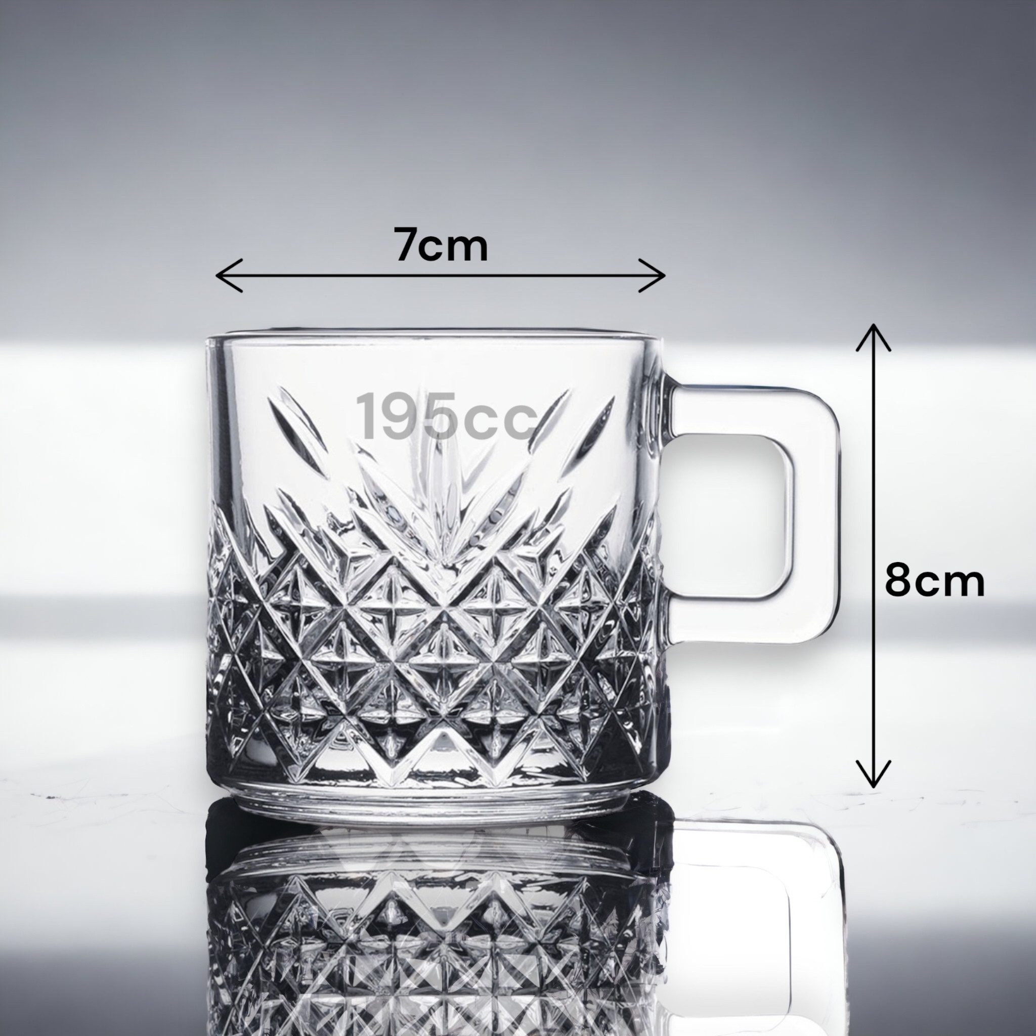 Pasabahce Gläser-Set Timeless Glasbecher mit Henkel, 2-tlg., Glas, 2er set, 195ml, stapelbar & temperiert, ideal für Kaffee, Tee