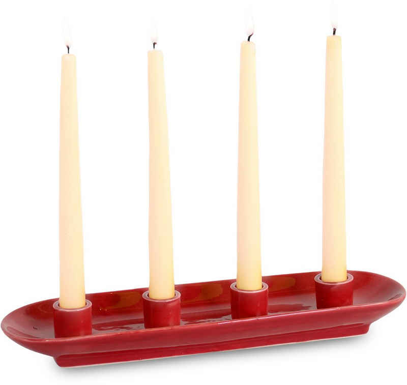 RIFFELMACHER & WEINBERGER Kerzenhalter »Lund, Weihnachtsdeko«, Adventsleuchter, aus Porzellan, Länge 35,5 cm