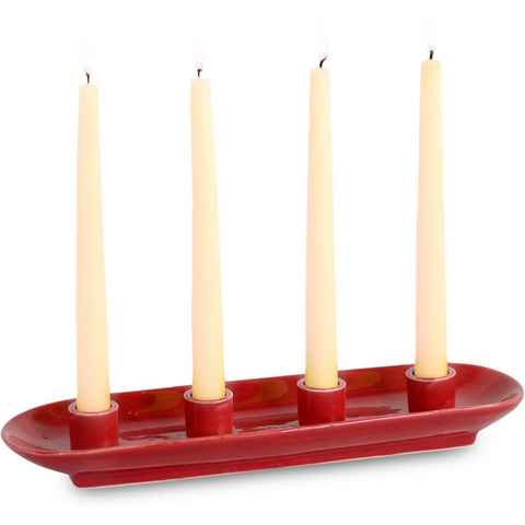 RIFFELMACHER & WEINBERGER Kerzenhalter Lund, Weihnachtsdeko, Adventsleuchter, aus Porzellan, Länge 35,5 cm