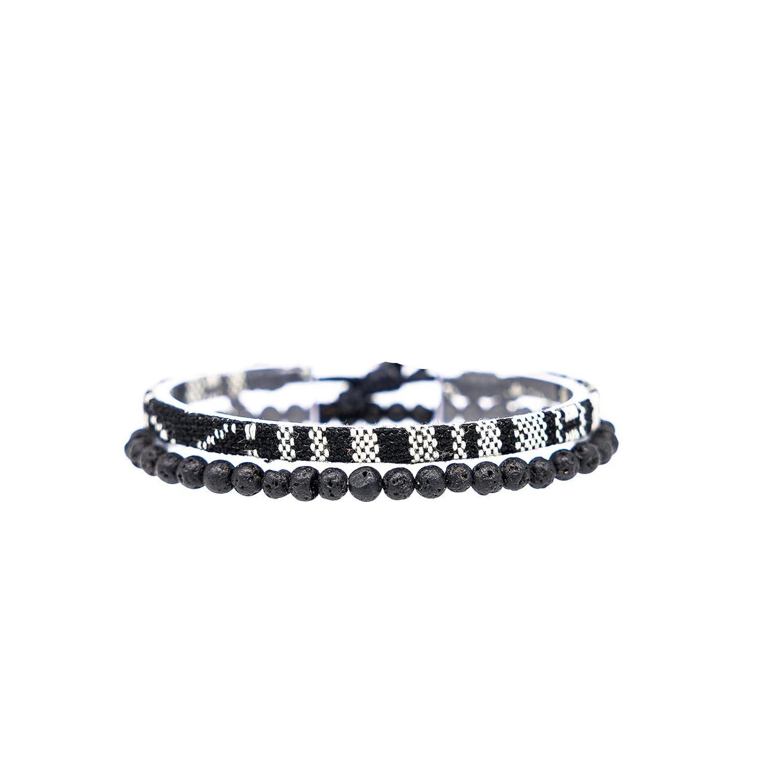 Made by Nami Armband Set 2x Surfer Armband Damen & Herren Perlenarmband Boho Armband (Set, 2), Handgemacht Boho Style Freundschaftsarmbänder