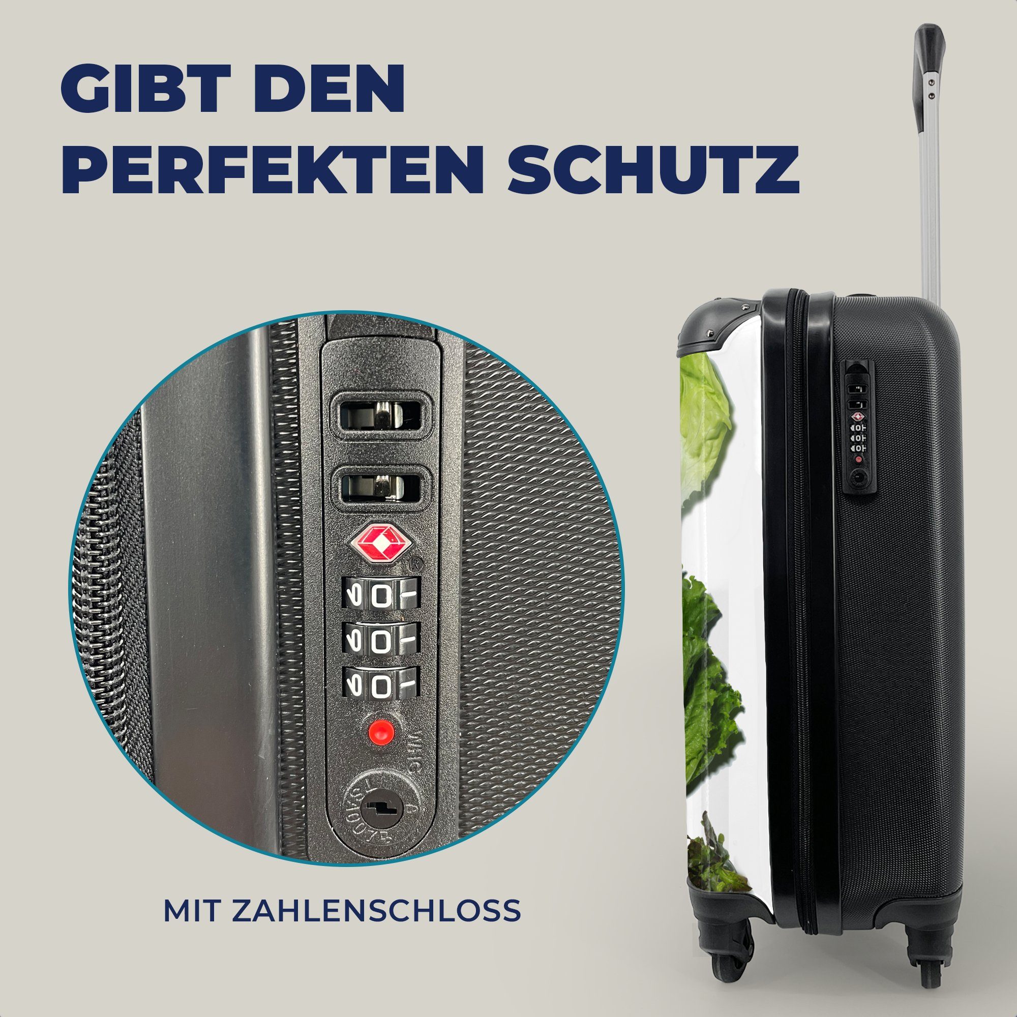 Neun Reisekoffer verschiedene 4 für Trolley, Reisetasche mit Handgepäck Arten von rollen, Ferien, Rollen, MuchoWow Salat, Handgepäckkoffer