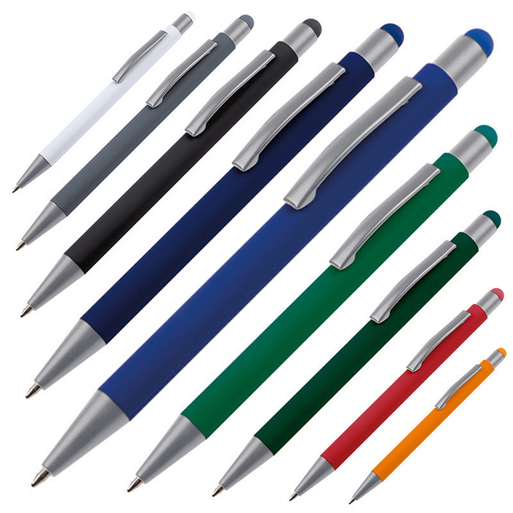 Easy Gifts Kugelschreiber 9 Touchpen Kugelschreiber / aus Metall / 9 verschieden Farben