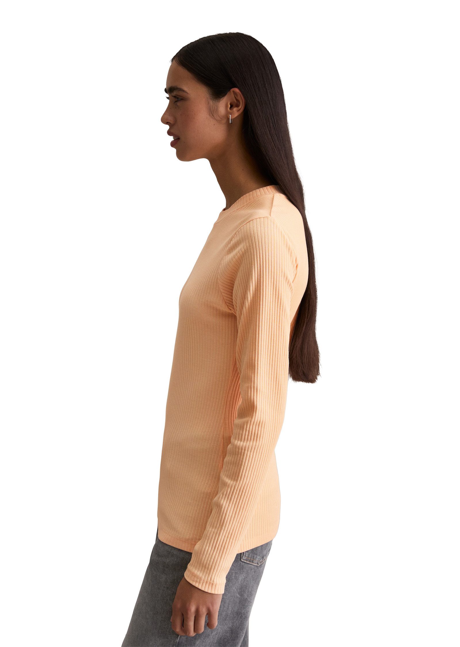 Marc O'Polo DENIM Langarmshirt aus Rippjersey günstig online kaufen