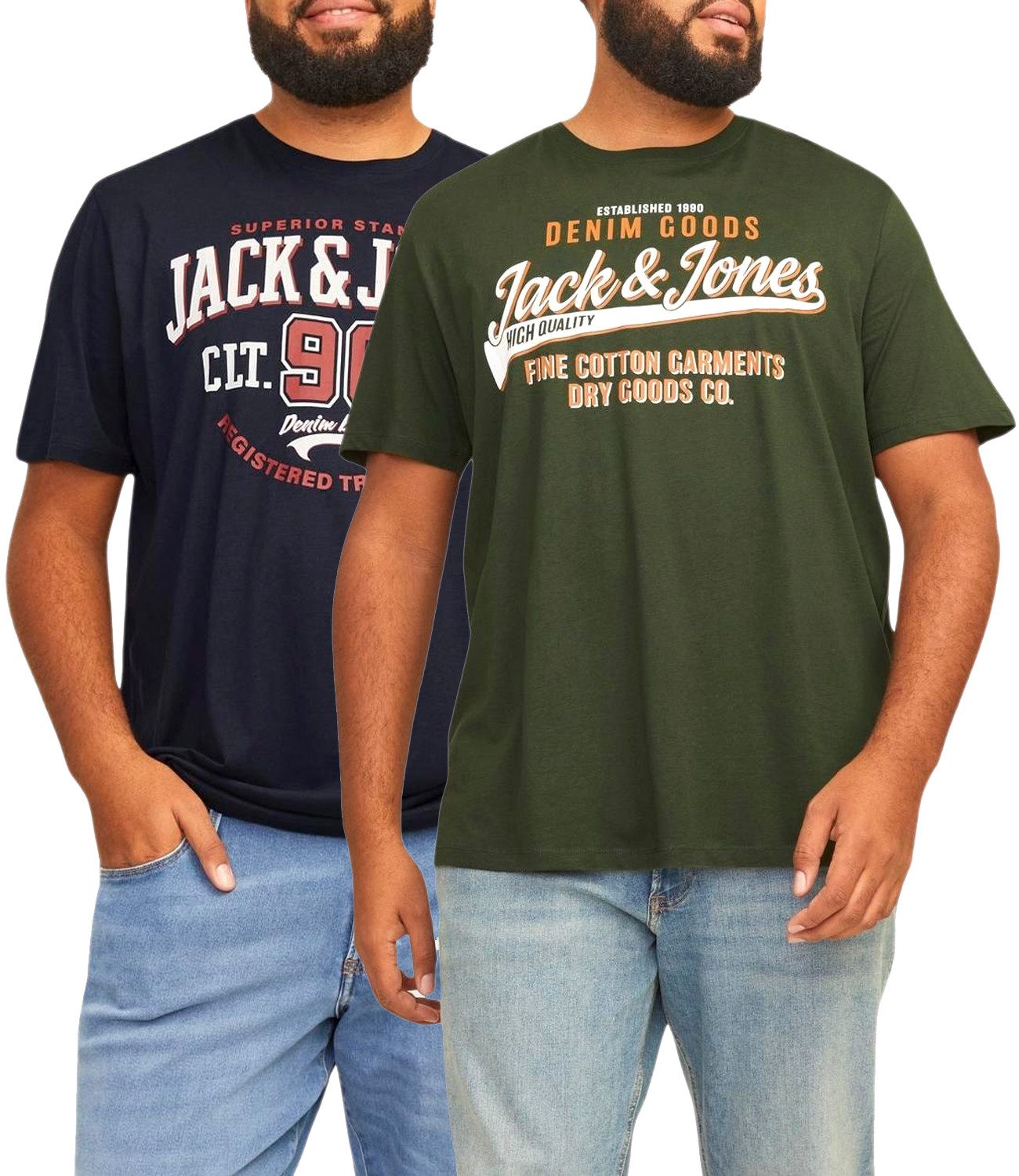 Jack & Jones PlusSize Print-Shirt (2er-Pack) günstig online kaufen