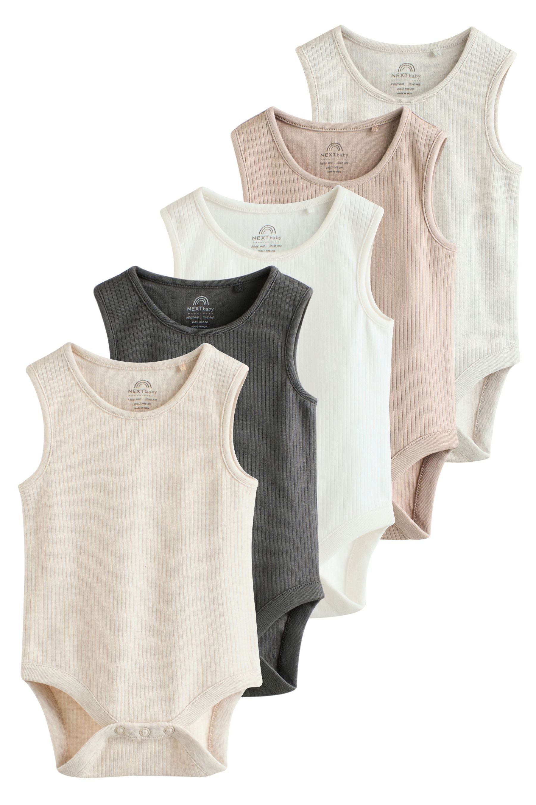Next Body 5er-Pack Baby Träger-Bodysuits aus 100 % Baumwolle (5-tlg)