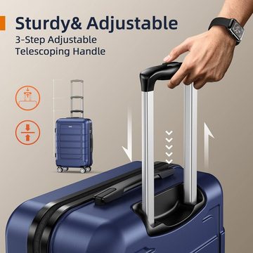 SHOWKOO Kofferset Größe L und XL mit 20% erweiterbarem Platz, 4 Rollen, Erweiterbar Reisekoffer Haltbar Trolley Handgepäck Sets mit TSA