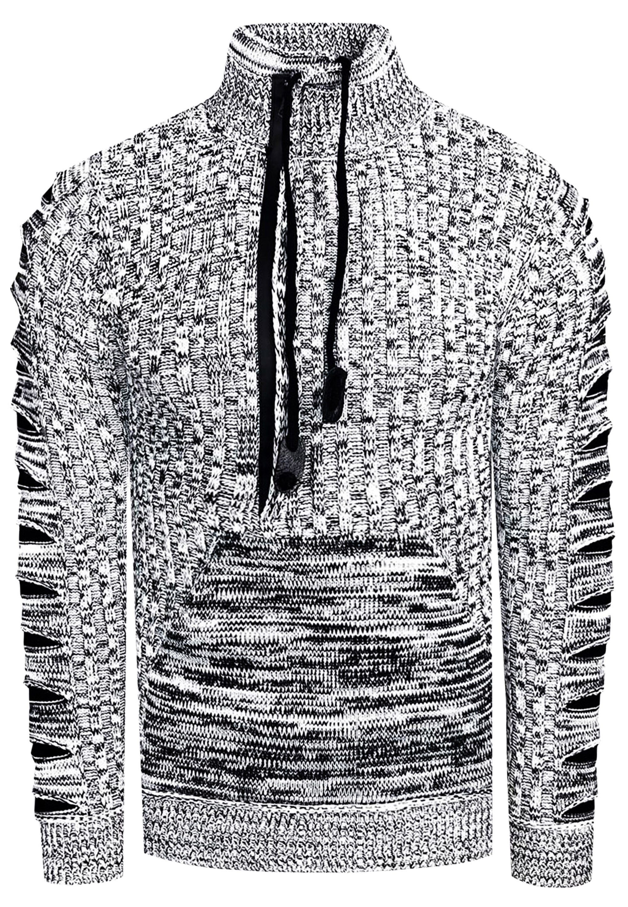 R-NEAL Stehkragenpullover Stehkragen Grob Strick Pullover günstig online kaufen