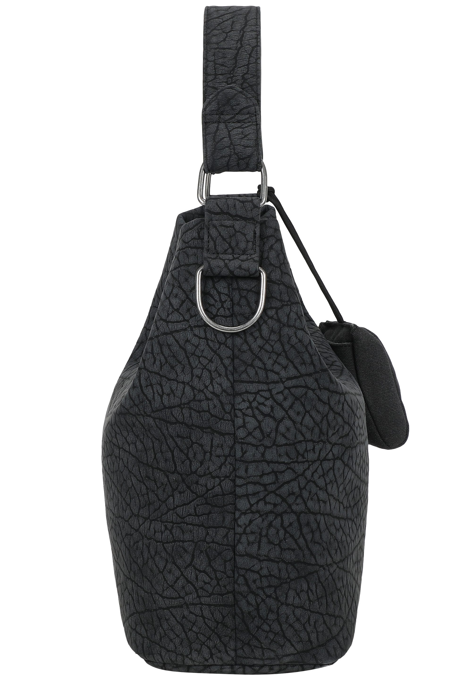 Fritzi aus Preußen Schultertasche Ella Hobo, mit tollem Anhänger und kerniger Materialstruktur