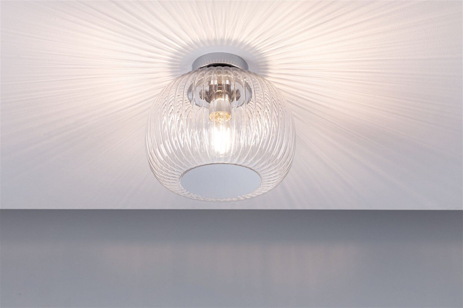 Paulmann Deckenleuchte Ruya IP44 E27 230V max. 60W Glas, Chrom, ohne Leucht günstig online kaufen
