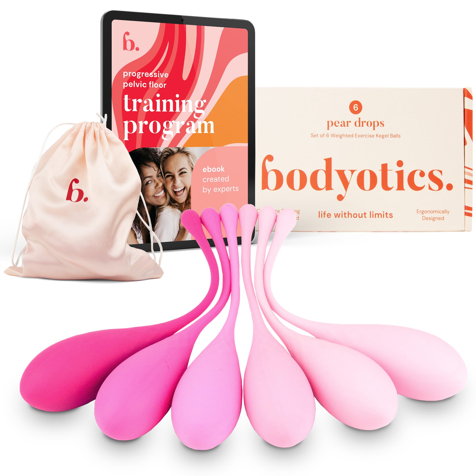 Bodyotics Beckenbodentrainer Bodyotics Kegel Ball Set - Für eine starke Beckenbodenmuskulatur, 1-tlg., Hergestellt aus BPA-freiem, zugelassenem Silikon