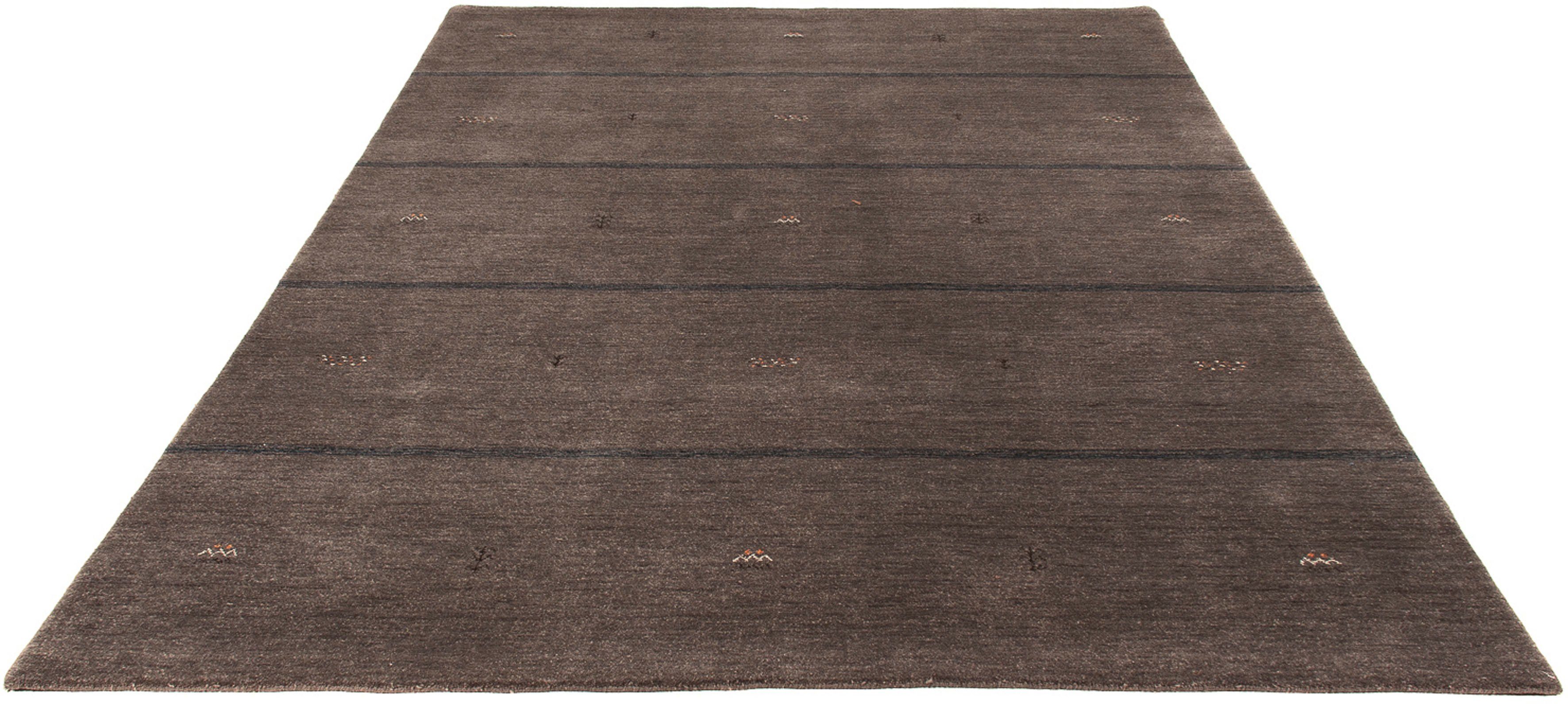 Wollteppich Gabbeh - Loribaft Softy - 244 x 173 cm - dunkelbraun, morgenland, rechteckig, Höhe: 12 mm, Wohnzimmer, Einzelstück