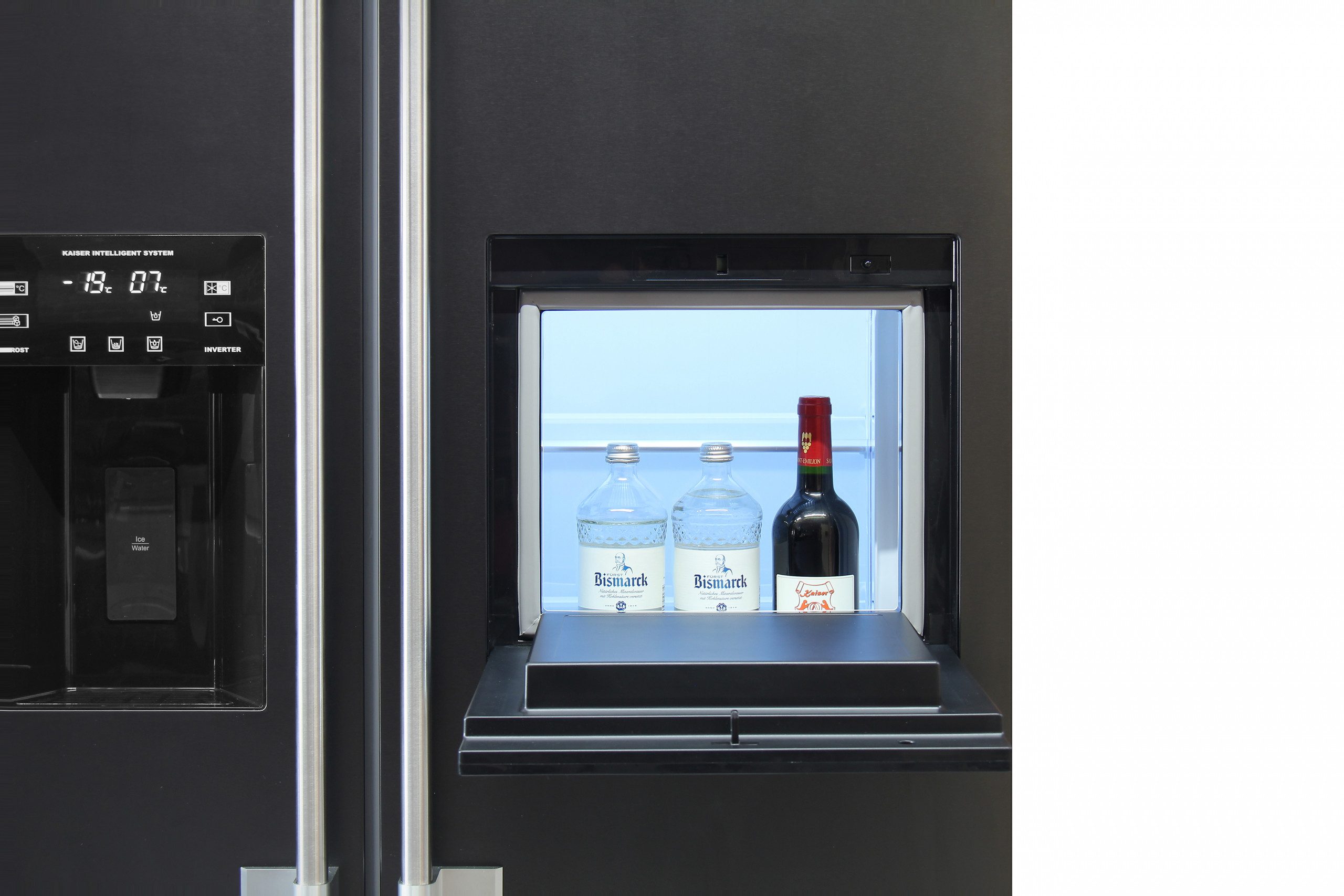 Kaiser Küchengeräte Kühl-/Gefrierkombination 178 cm hoch 91.1 cm breit Side-by-Side Kühlschrank No Frost 556 l+Wasserkocher Kontroll LED 2L KS 90500 RS N+WK 2000 R, 178 cm hoch, 91.1 cm breit, Side-by-Side Kühlschrank No Frost 556 l+Wasserkocher Kontroll LED 2L