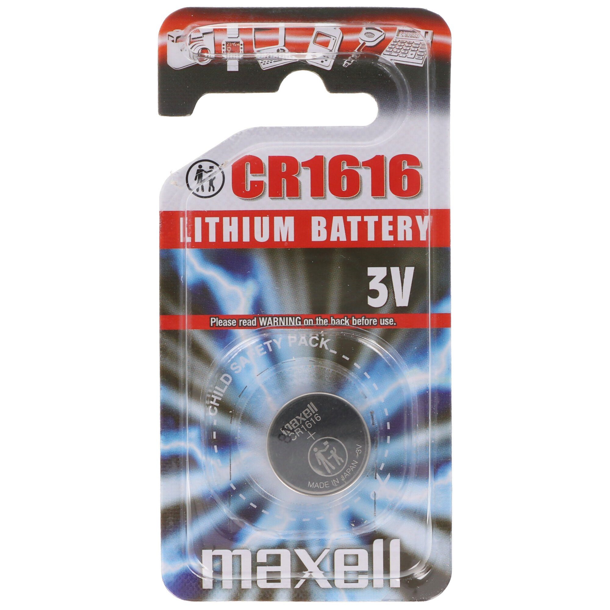 Volt CR1616 Batterie 55mAh CR1616 (3,0 und IEC Maxell Lithium Batterie, 3 V) mit