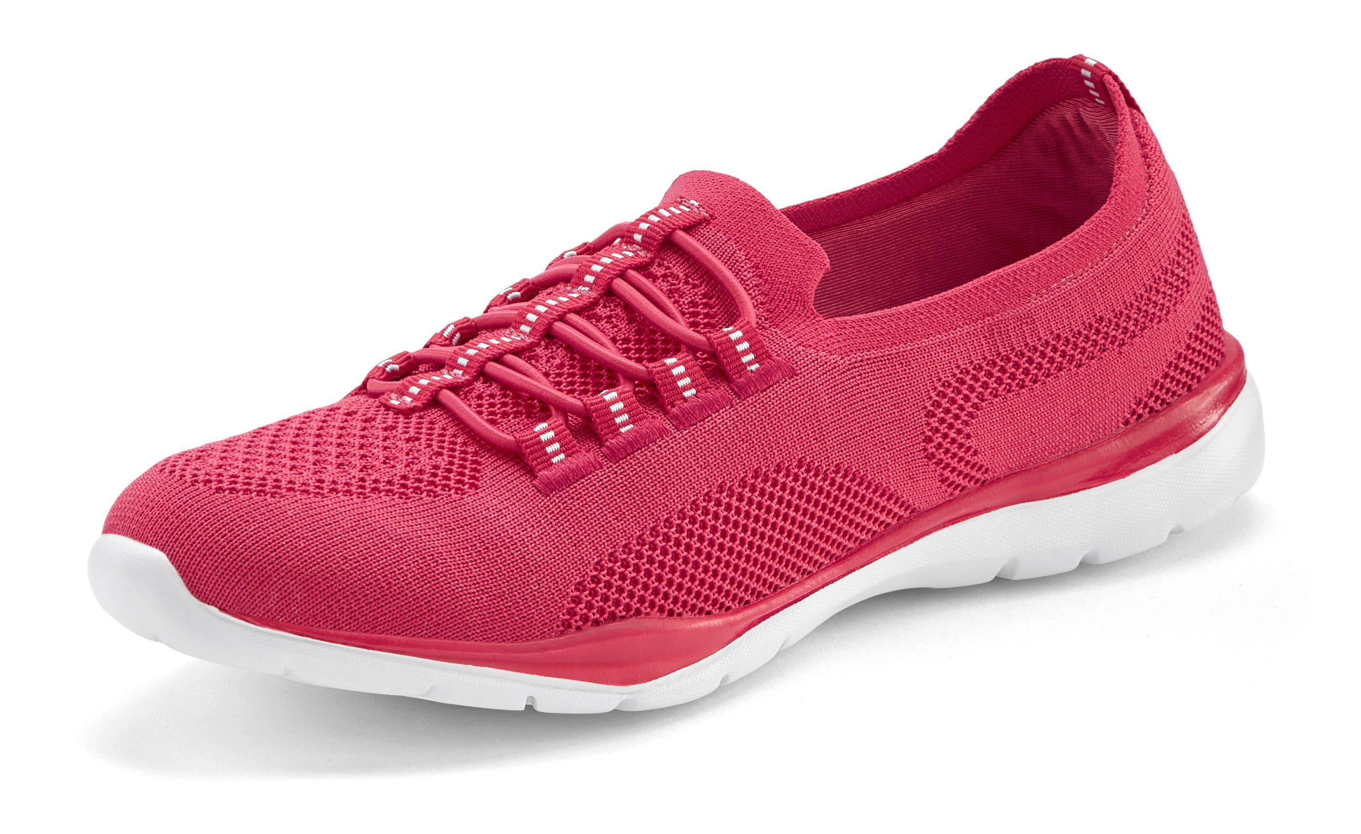 LASCANA Slipper, Halbschuh, Slip-On-Sneaker, Sneaker aus leichtem Textil-Material VEGAN