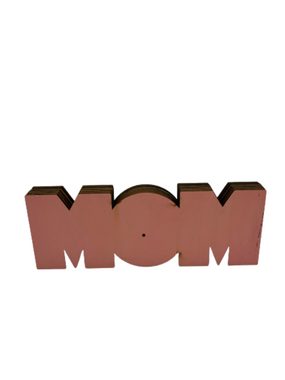 Stelby Dekofigur Dekoration Holzmodell Mom mit Led Lichtern, Valentinstaggeschenk, Weihnachtsgeschenk, Muttertaggeschenk