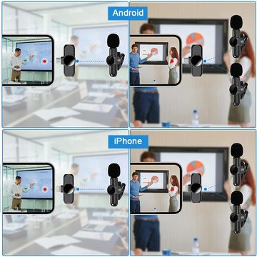 zggzerg Mikrofon Mikrofon Wireless, Lavalier Mikrofon Kabellos für iPhone iPad Android
