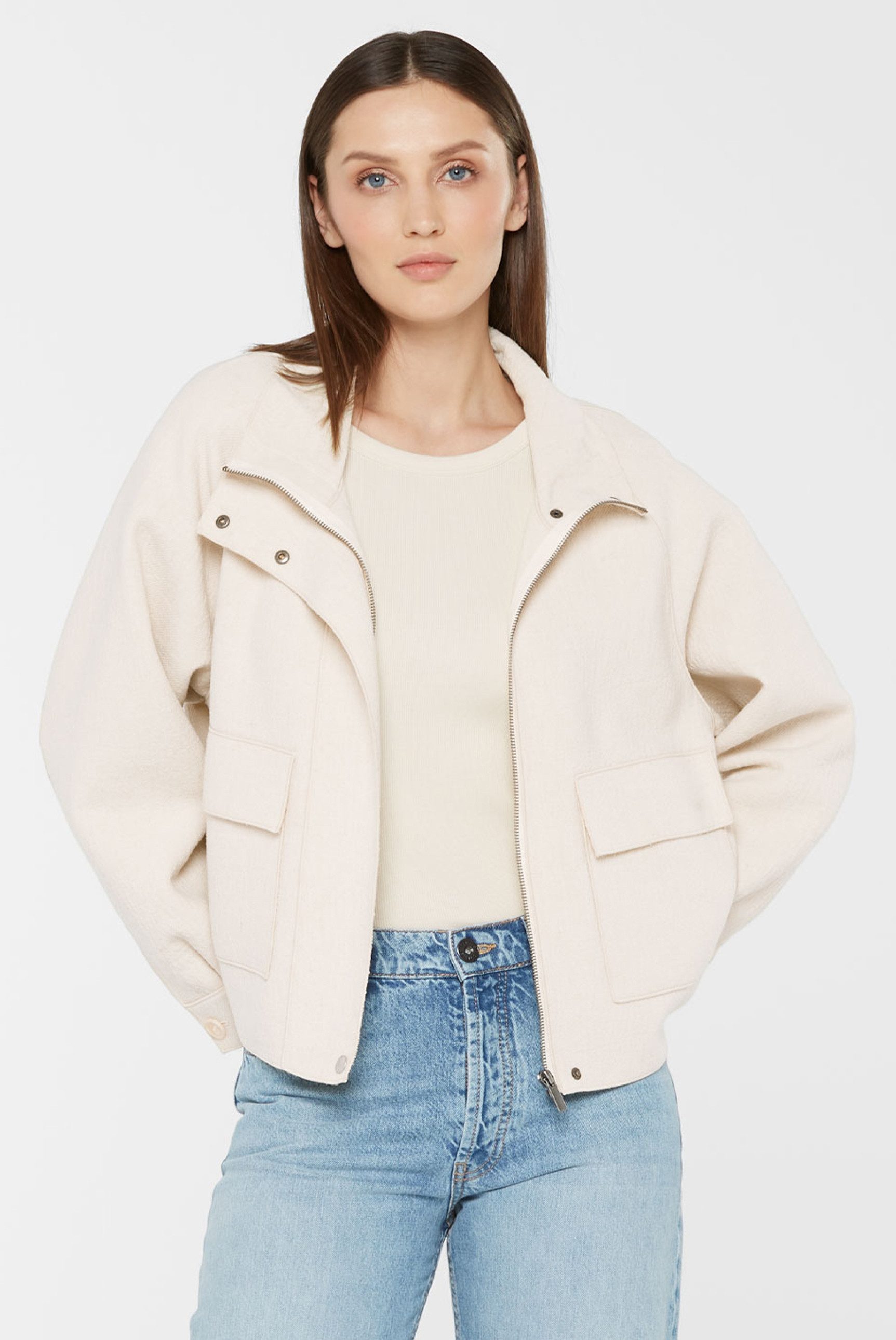 SENSES.THE LABEL Kurzjacke mit verstellbaren Druckknopfriegeln am Ärmel