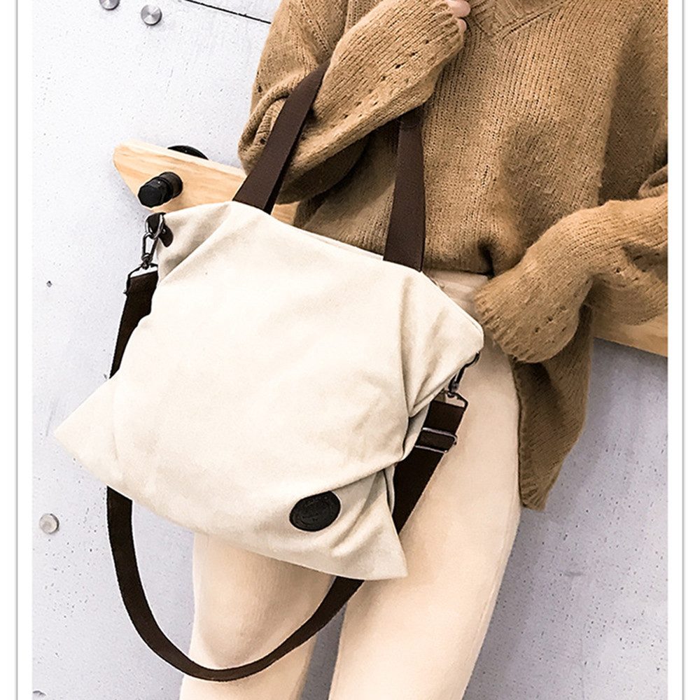 nsihing Schultertasche Damen Groß Canvas Handtasche Casual Multifunktionale Umhängetaschen, für Arbeit Schule Shopper Lässige täglich – Bild 3 von 5
