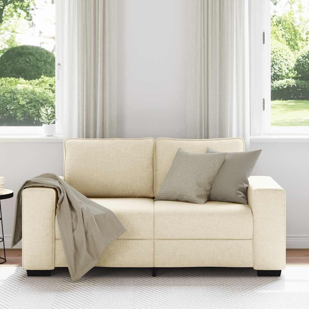 vidaXL Sofa 2-Sitzer-Sofa Creme 120 cm Stoff günstig online kaufen