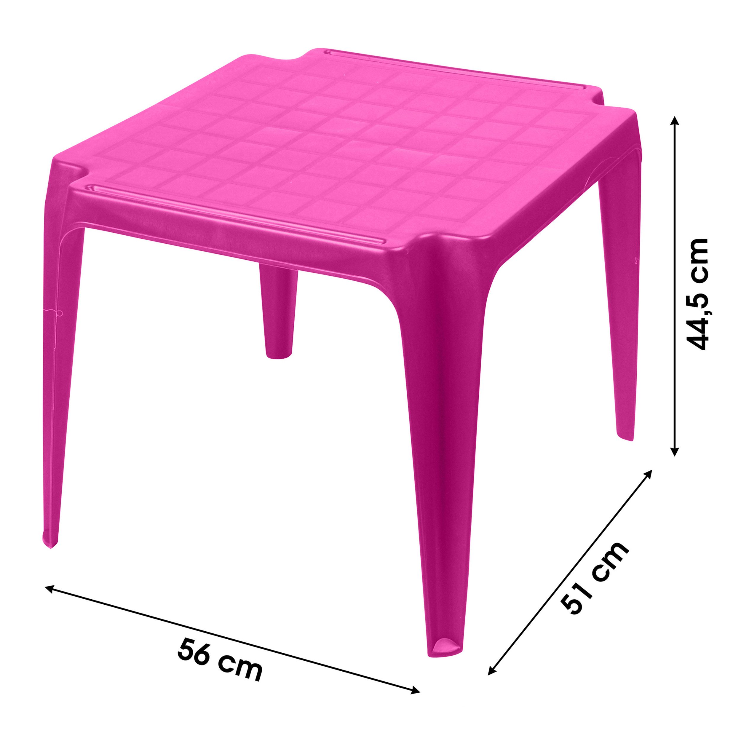 Annastore Kindertisch Kindertisch aus Kunststoff Gartentisch Kindergartentisch, Wetterfest, H 44,5 cm