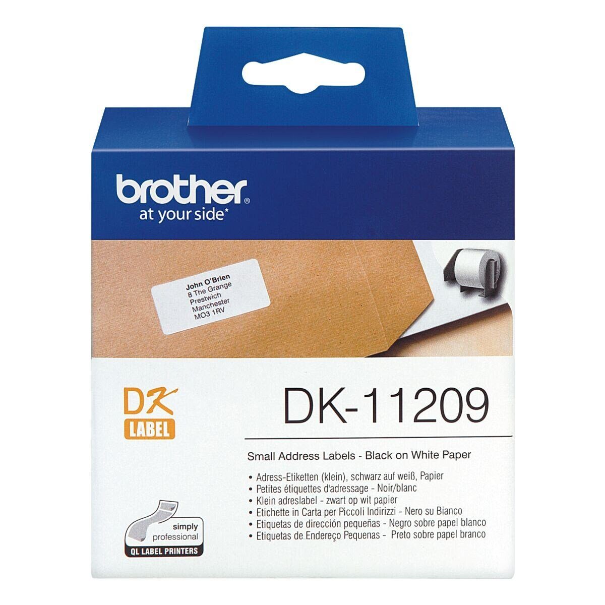 Brother Thermorolle DK-11209, 800 Adress-Etiketten B/L 29/62 mm