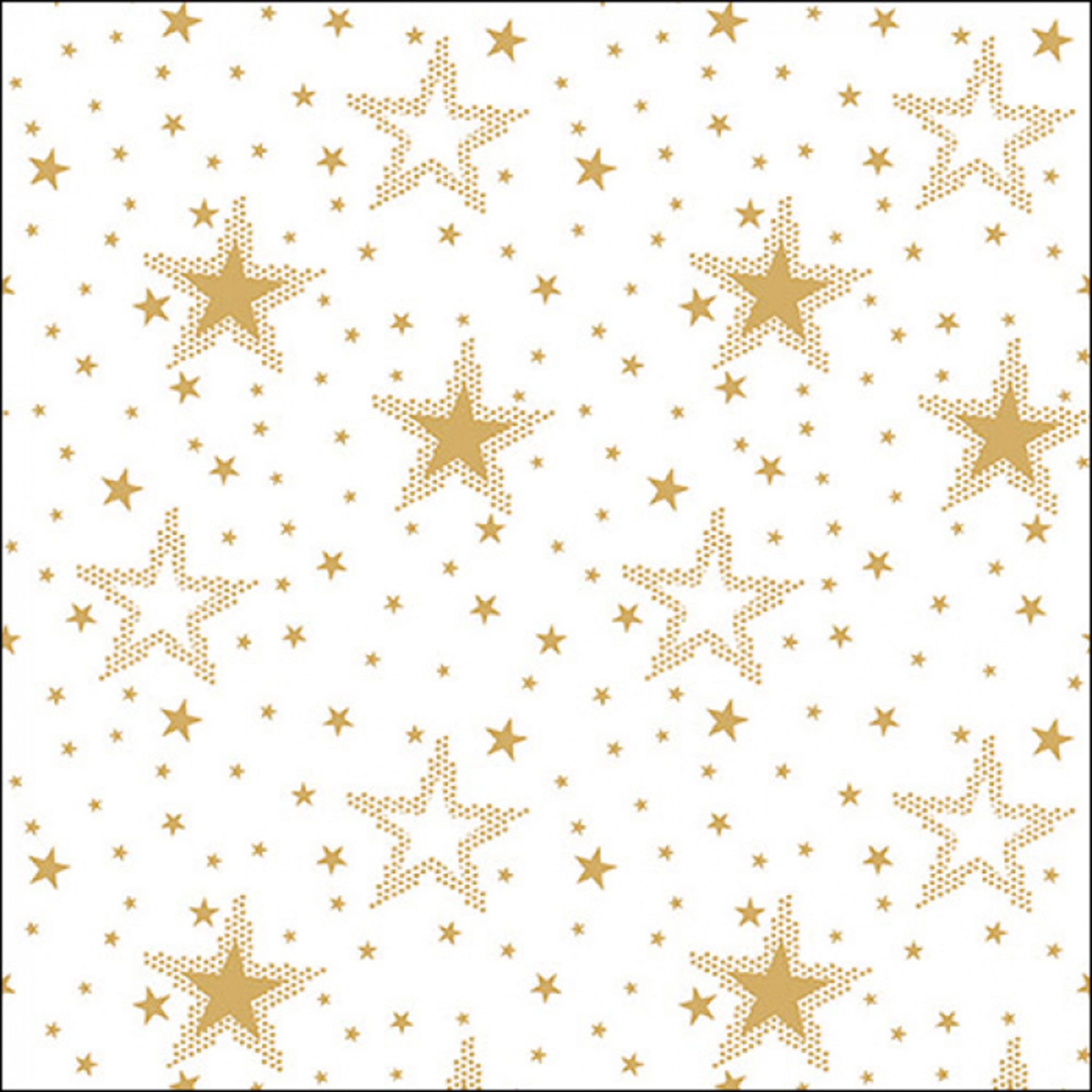 Ambiente Luxury Paper Products Papierserviette, Серветки Papier 33x33cm 3-lagig mit goldenen Sternen Muster 20 Stück
