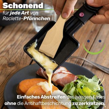 Gravidus Grillspachtel Racletteschieber Raclettespachtel Holzschaber Set Buchenholz 13 cm