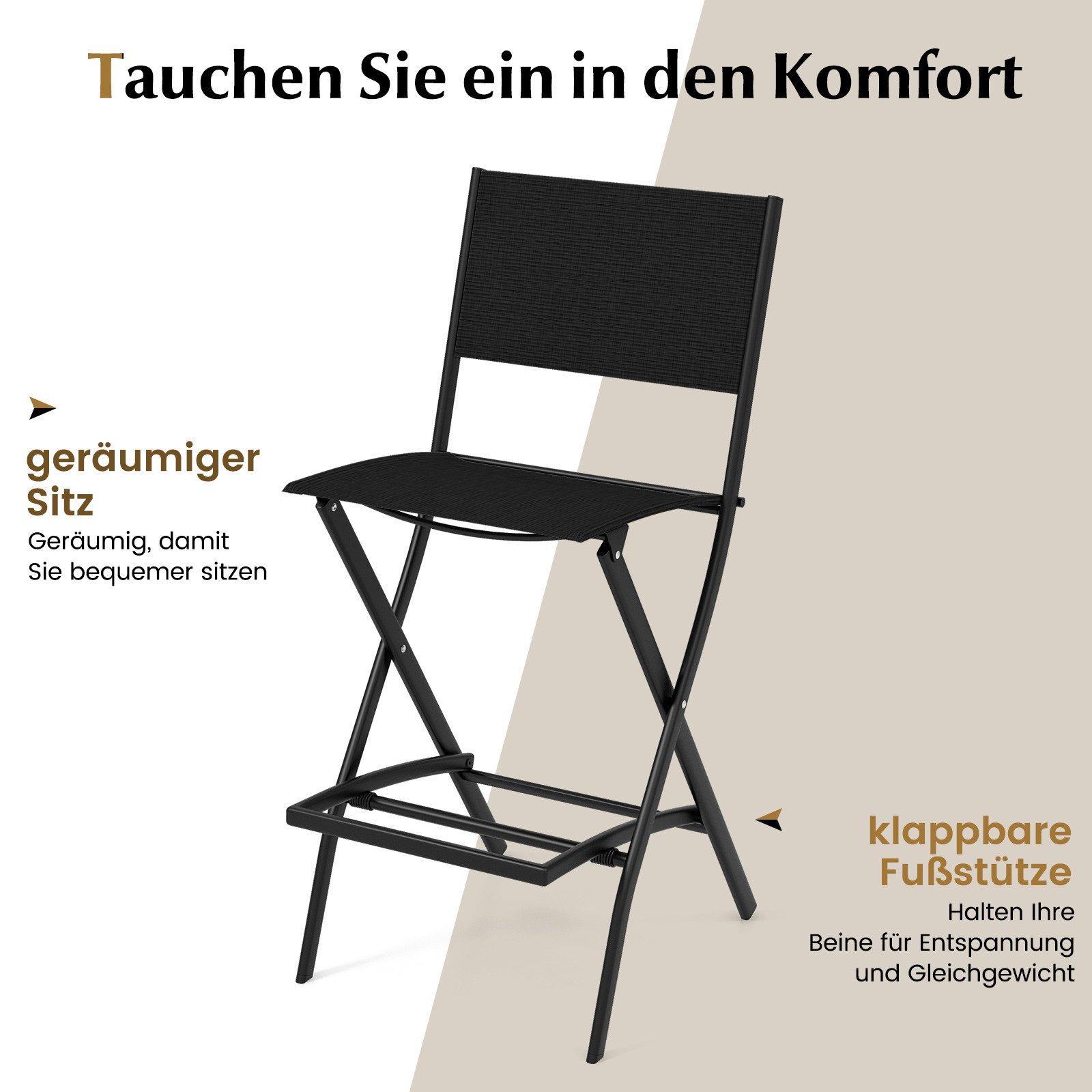 COSTWAY Gartenstuhl (2 St), Barhocker klappbar günstig online kaufen