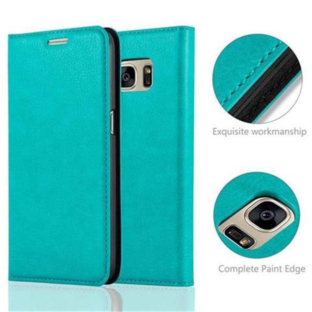 Cadorabo Handyhülle für Samsung Galaxy S7 Hülle Samsung Galaxy S7, Hülle Schutzhülle mit Standfunktion, Magnetverschluss und Kartenfach