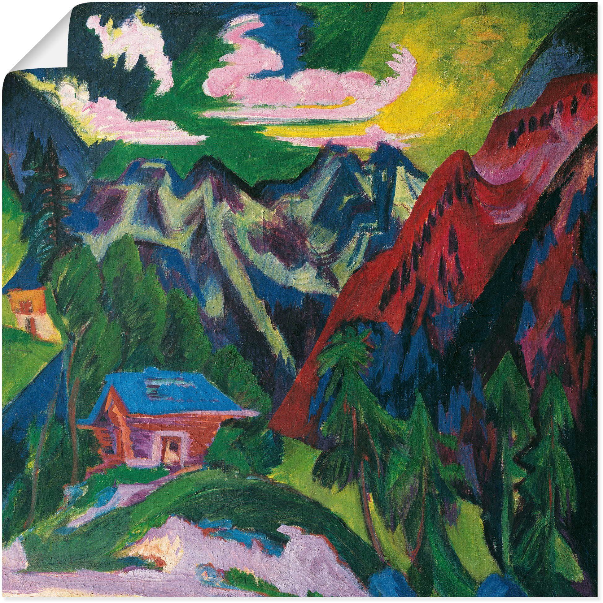 Artland Wandbild Die Klosterser Berge. Um 1923, Berge & Alpenbilder (1 St), als Alubild, Leinwandbild, Wandaufkleber oder Poster in versch. Größen