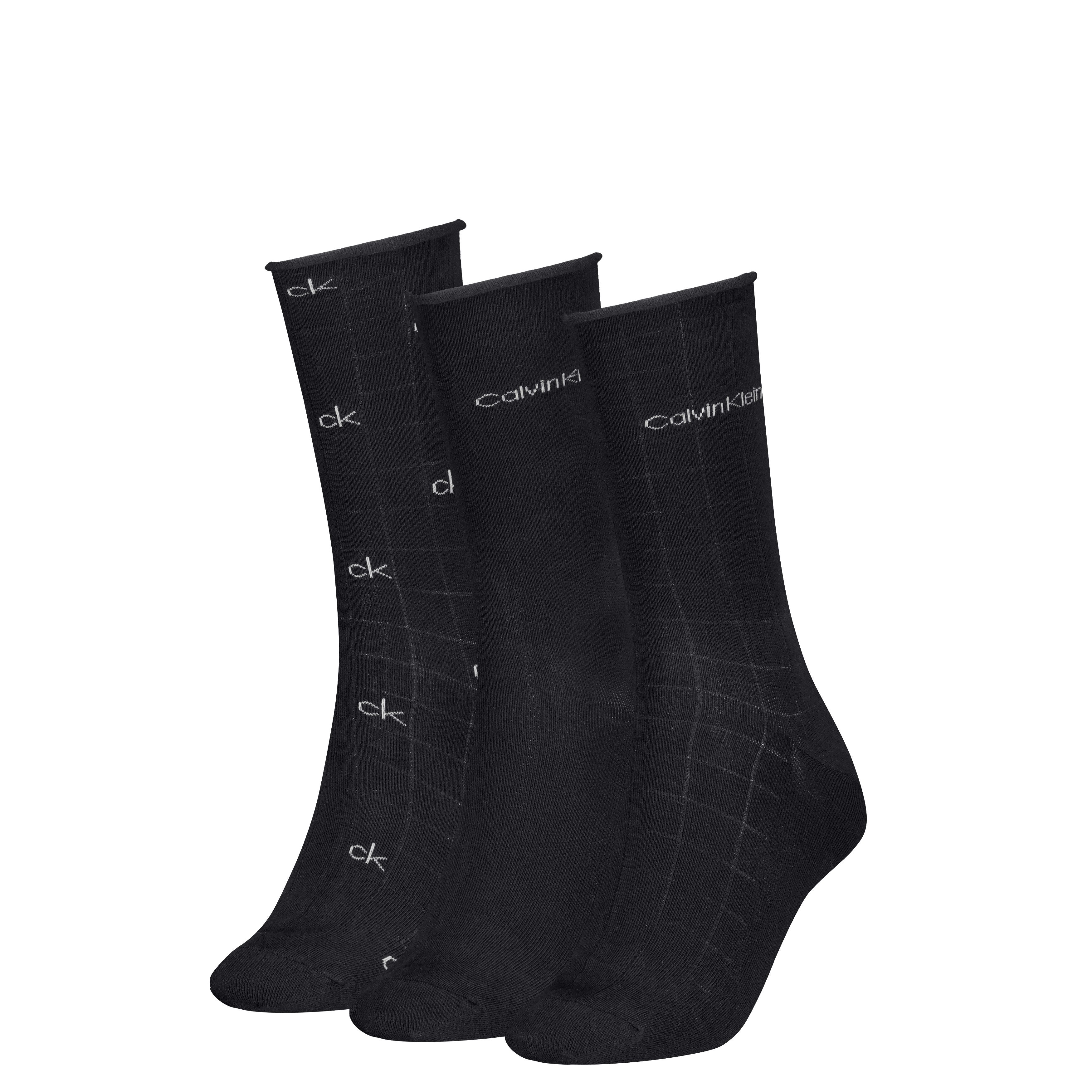 Calvin Klein Носки CK WOMEN SOCK 3P GIFTBOX GRID AOP (3er Pack) Geschenkbox