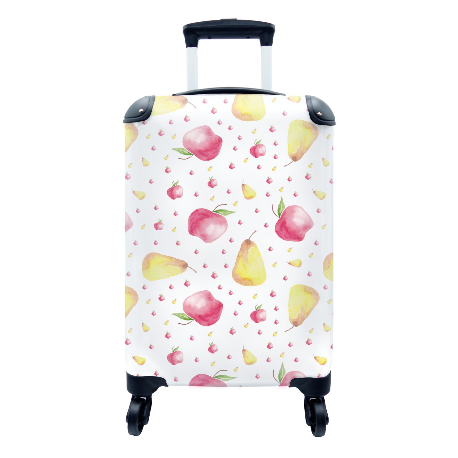 MuchoWow Handgepäckkoffer Obst - Aquarell - Muster, 4 Rollen, Reisetasche mit rollen, Handgepäck für Ferien, Trolley, Reisekoffer